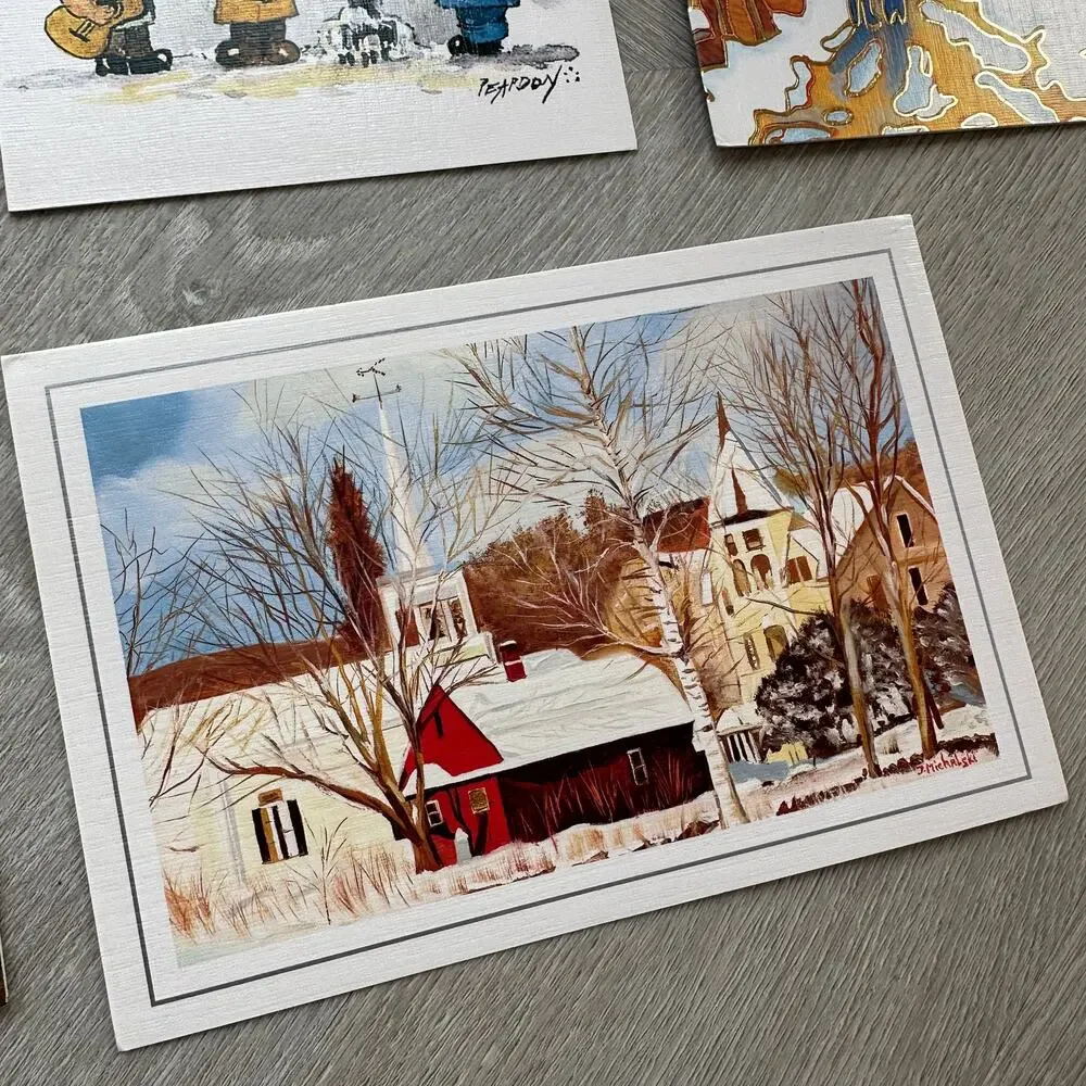 Vintage Christmas Cards Mouth and Foot Painting Artists